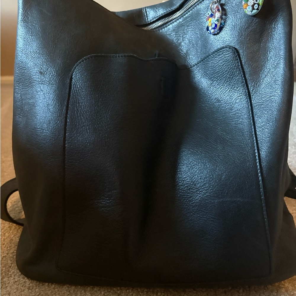Black Leather Backpack